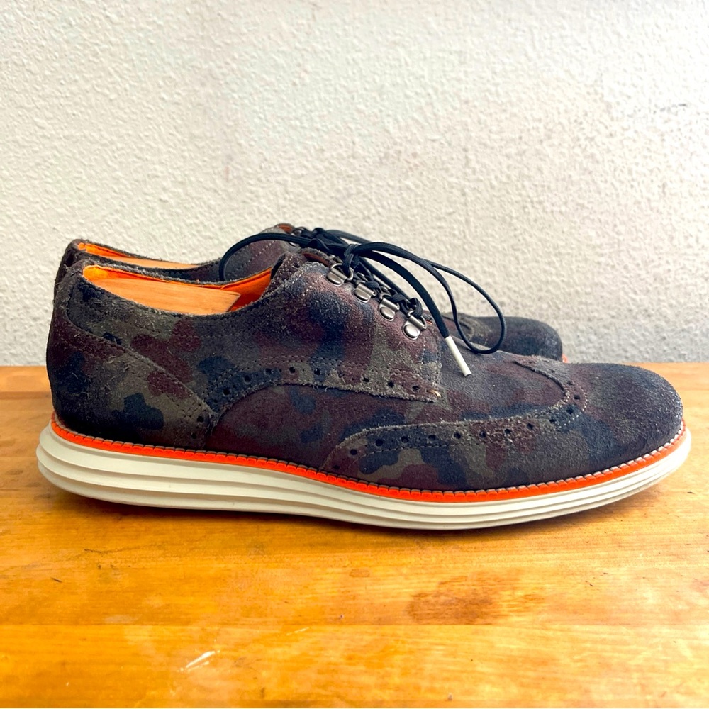 Cole Haan Original Grand Shwng Camo Black Olive Oxfords Shoes C32415 Men’s Sz 9